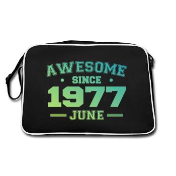 June 1977 Birthday Year 1977 June Gift 1977 - Retro Bag - black/white - Back