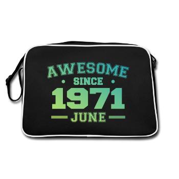 June 1971 Birthday Year 1971 June Gift 1971 - Retro Bag - black/white - Back