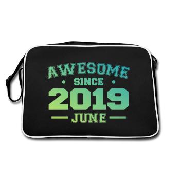 Juin 2019 Anniversaire Année 2019 Juin Cadeau 2019 - Sac Retro - noir/blanc - Dos