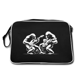 Gitarren-Groove Gorillas - Retro Tasche - Schwarz/Weiß - Hinten