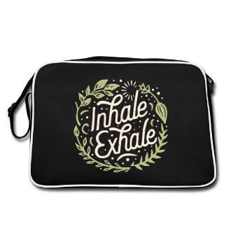 Inhale exhale - Retro Bag - black/white - Back