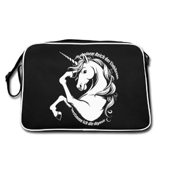 In my kingdom of unicorns, I determine... - Retro Bag - black/white - Back