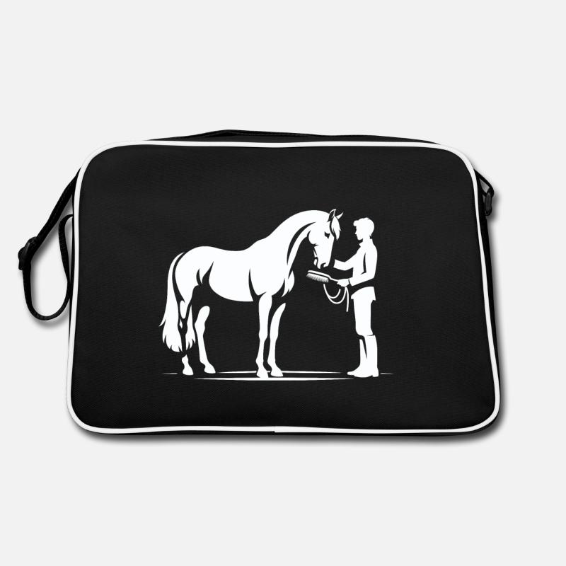 Horse Fool - Retro Bag - black/white