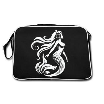 The DJ Mermaid - Retro Bag - black/white - Back
