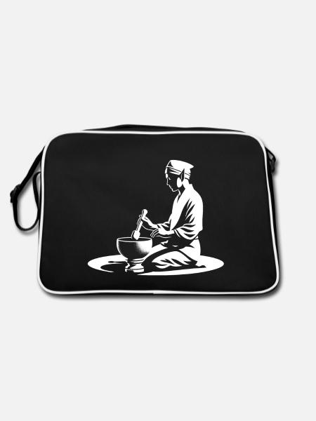 "Elvish Sound Meditation" - Retro Bag - black/white - Back