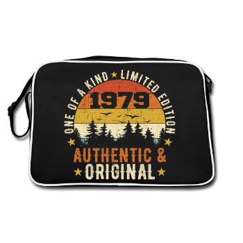 Original 1979 Geburtstagsgeschenk 1979 authentisch - Retro Tasche - Schwarz/Weiß - Hinten