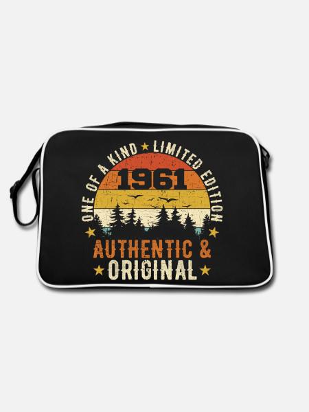 Original 1961 Birthday Gift 1961 Authentic - Retro Bag - black/white - Back