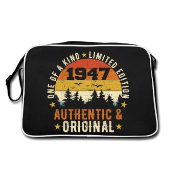 Original 1947 Birthday Gift 1947 Authentic - Retro Bag - black/white - Back