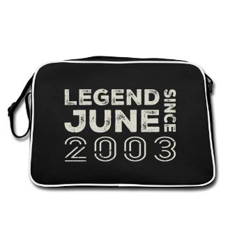 Juni 2003 Geburtstag Juni 2003 Juni Geschenk 2003 - Retro Tasche - Schwarz/Weiß - Hinten