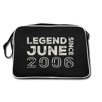Juni 2006 Geburtstag Juni 2006 Juni Geschenk 2006 - Retro Tasche - Schwarz/Weiß - Hinten