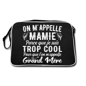 I'm Granny Too Cool - Gift for Cool Granny - Retro Bag - black/white - Back