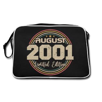 Millésime Né(e) Août 2001 Cadeau Anniversaire 2001 - Sac Retro - noir/blanc - Dos