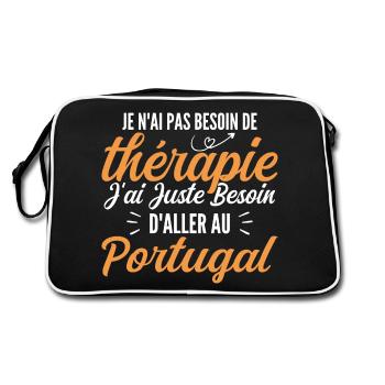 Pas Besoin de Thérapie Jai Besoin D aller Portugal - Sac Retro - noir/blanc - Dos
