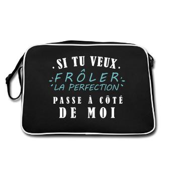 If you want to get close to perfection pass by me - Retro Bag - black/white - Back