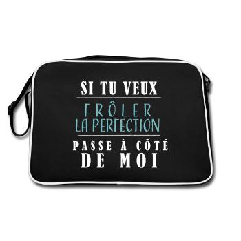 phrase humoristique, message drôle, prétentieux - Sac Retro - noir/blanc - Dos