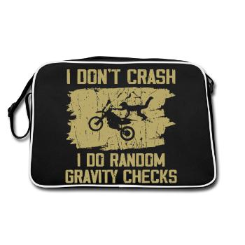 I Don t Crash, I Do Random Gravity Checks - Retro Bag - black/white - Back