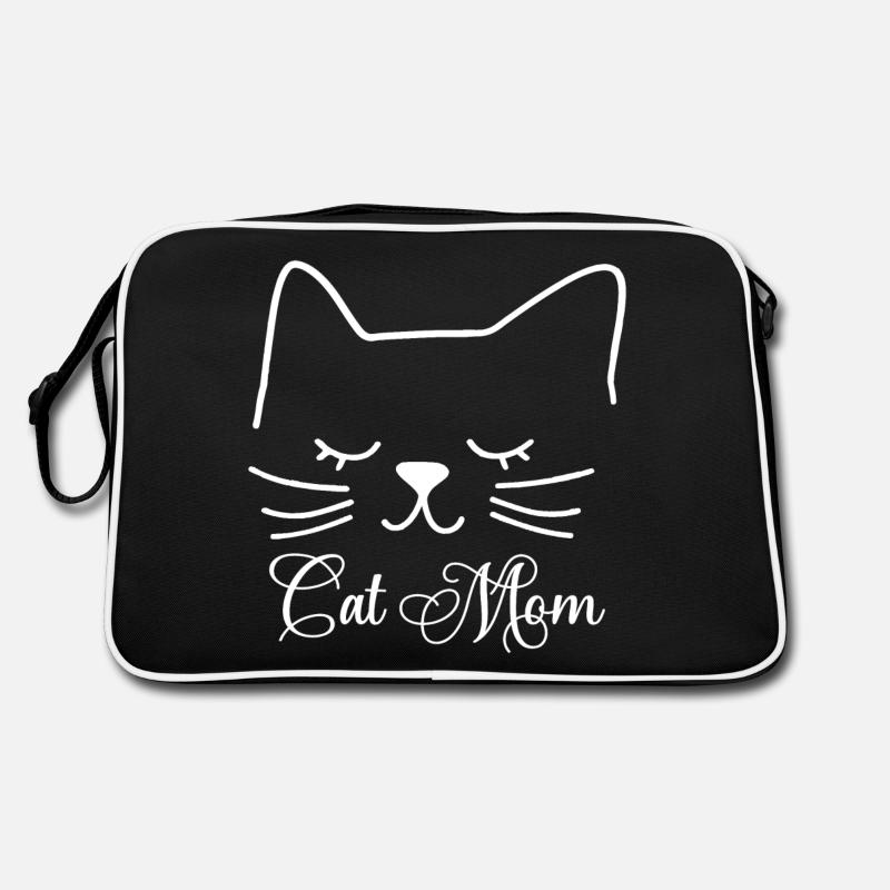 Chat chat maman chat maman Silhouette contour Lineart Sac Retro