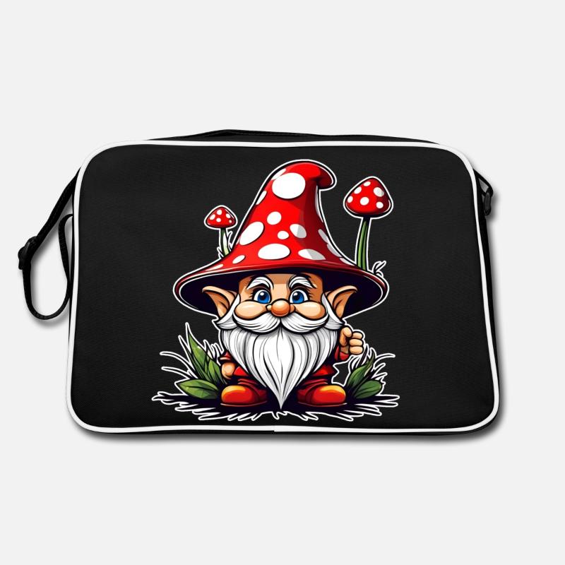 Mignon champignon lutin - Sac Retro - noir/blanc