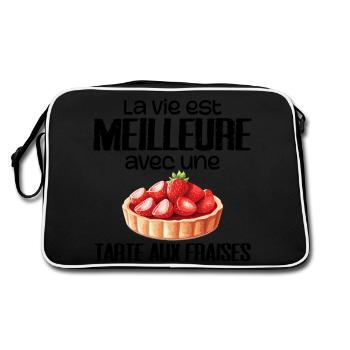Strawberry Pie - Retro Bag - black/white - Back