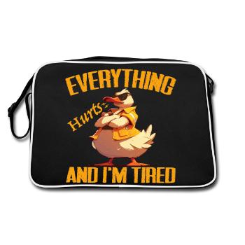 Everything Hurts And I'm Tired, Ducks Lover - Duck - Sac Retro - noir/blanc - Dos