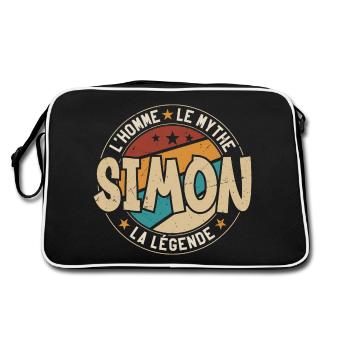 Simon L'Homme Le Mythe Cadeau Humour - Sac Retro - noir/blanc - Dos