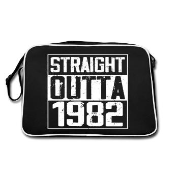 Straight Outta 1982 Cadeau Anniversaire 1982 Retro - Sac Retro - noir/blanc - Dos