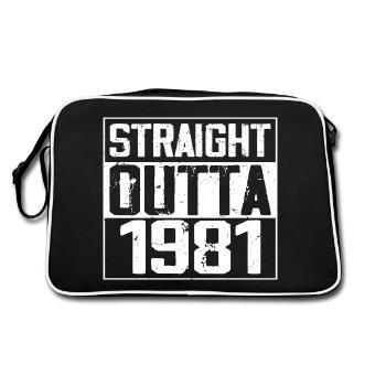Straight Outta 1981 Cadeau Anniversaire 1981 Retro - Sac Retro - noir/blanc - Dos