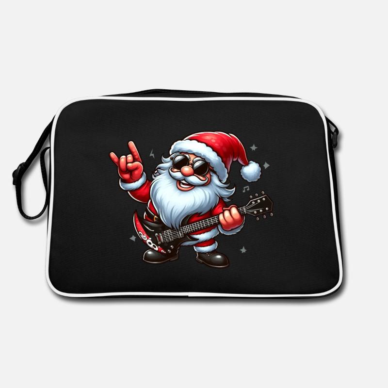 Santa Rock 2 - Retro Tasche - Schwarz/Weiß