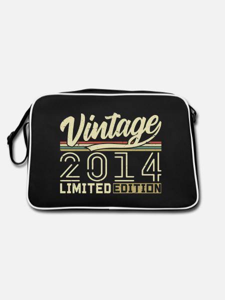 Legend since 2014 Born 2014 Birthday 10 years - Retro Bag - black/white - Back