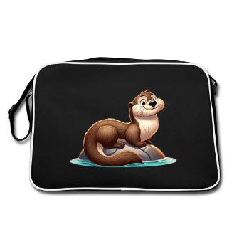 otter 20 - Retro Bag - black/white - Back