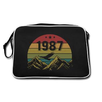 1987 Jahrgang Geburtstag 1987 Retro Geschenkidee - Retro Tasche - Schwarz/Weiß - Hinten