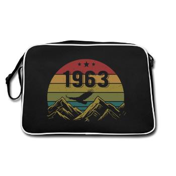 1963 Jahrgang Geburtstag 1963 Retro Geschenkidee - Retro Tasche - Schwarz/Weiß - Hinten