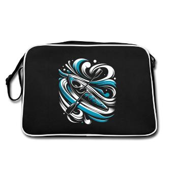 Kayak dans la vague - Sac Retro - noir/blanc - Dos