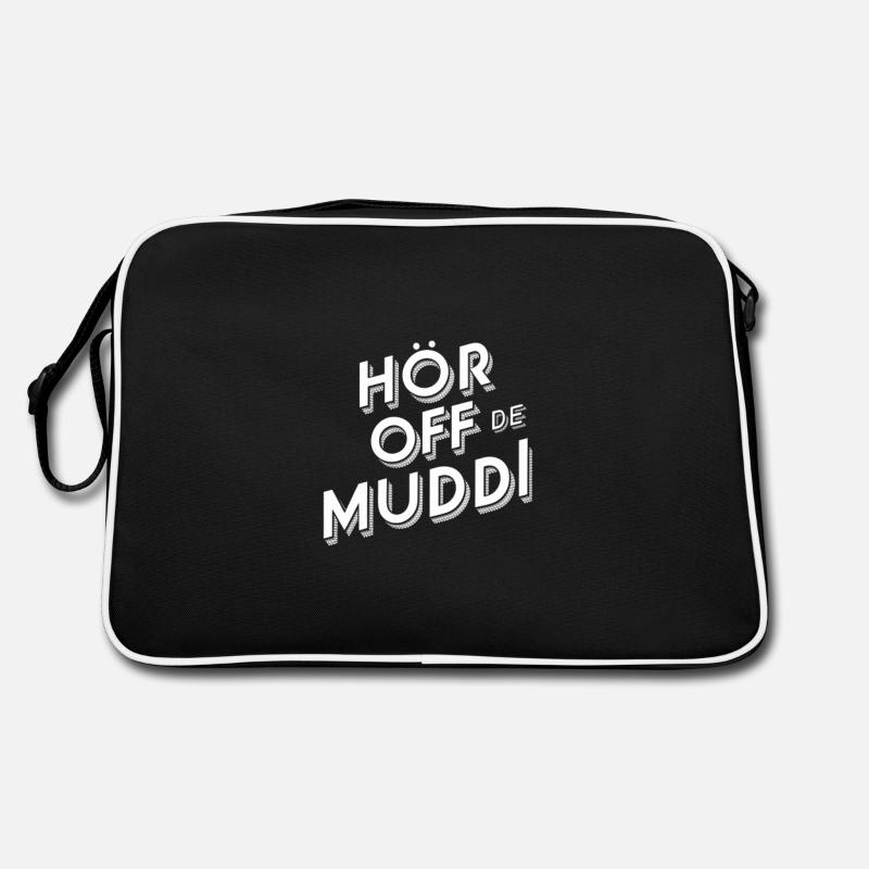 Saxon dialect Hör off de muddi Retro Bag