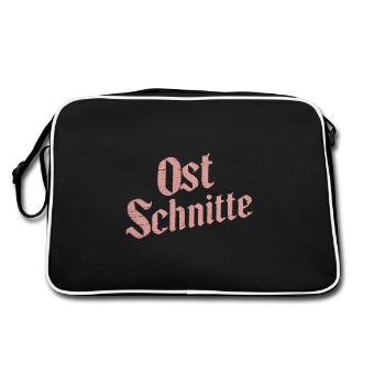 Ost Schnitte - Stolze Frau Aus Ostdeutschland - Retro Tasche - Schwarz/Weiß - Hinten