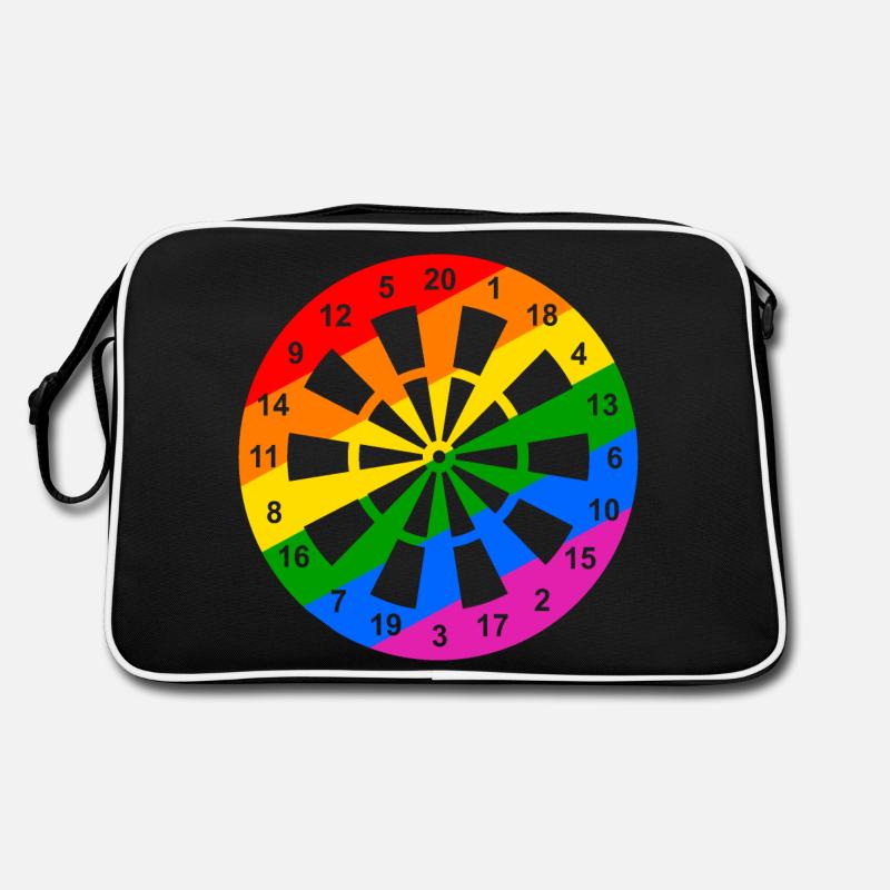 Regenbogen Dartscheibe Retro Tasche