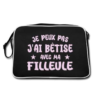 I can't I messed up with my goddaughter - Retro Bag - black/white - Back