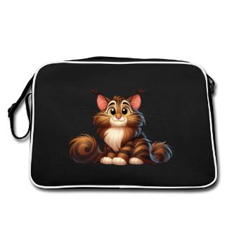 Maine Coon 13 - Retro Tasche - Schwarz/Weiß - Hinten
