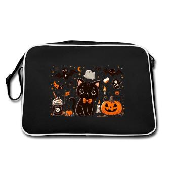 Kitty Spooky halloween v6 - Sac Retro - noir/blanc - Dos