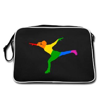 Play of colours in figure skating - Retro Bag - black/white - Back