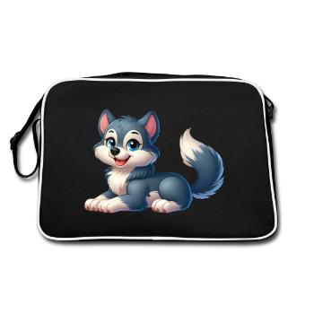 Wolf - Retro Bag - black/white - Back