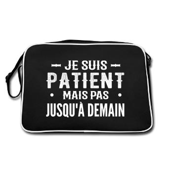 I'm patient but not until tomorrow - Retro Bag - black/white - Back