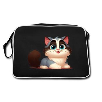 Ragdoll 2 - Retro Tasche - Schwarz/Weiß - Hinten