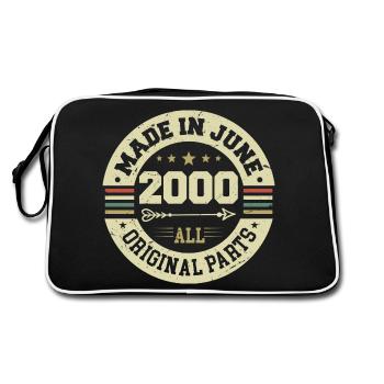 Juni 2000 Geburtstagsgeschenk Juni 2000 Juni 2000 - Retro Tasche - Schwarz/Weiß - Hinten