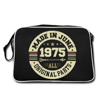 June 1975 Birthday Present June 1975 June 1975 - Retro Bag - black/white - Back