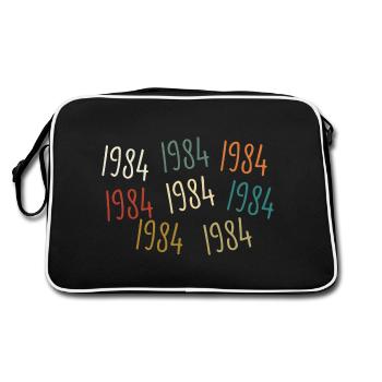 Né en 1984 - légendaire depuis 1984 - Sac Retro - noir/blanc - Dos