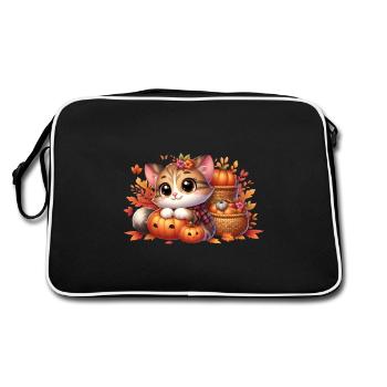 Autumn Cat 2 - Retro Bag - black/white - Back