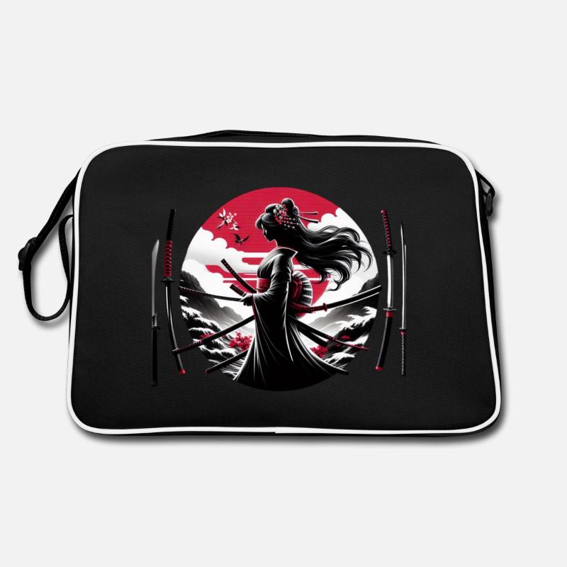 Samurai Mädchen Katana Retro Tasche
