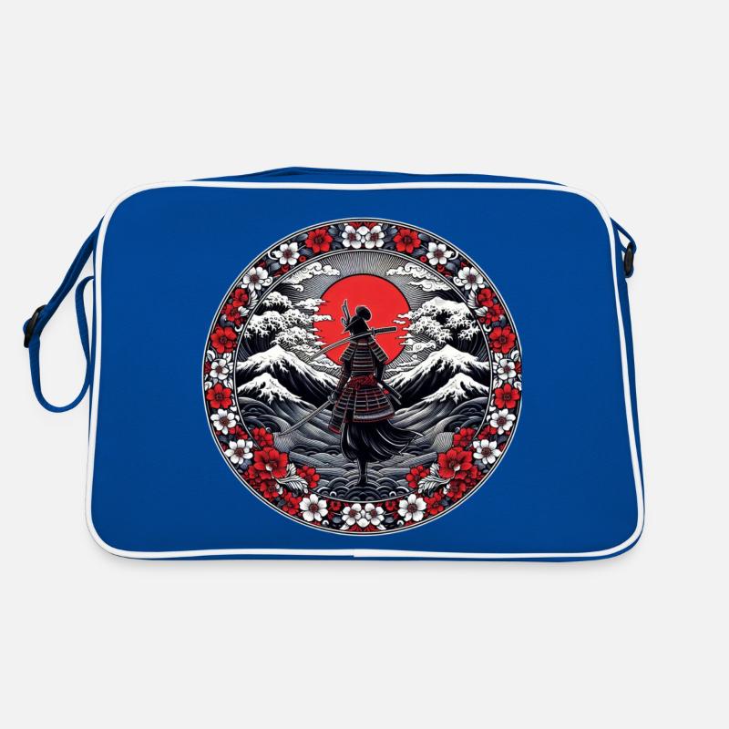 Ombre Samurai Mädchen Kirschblüte Retro Tasche