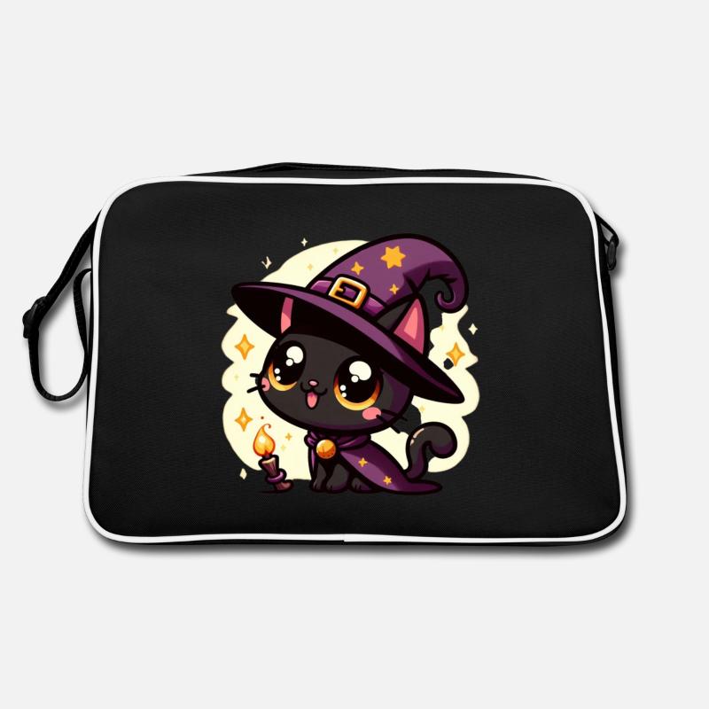 Gruseliges Kätzchen Halloween Retro Tasche